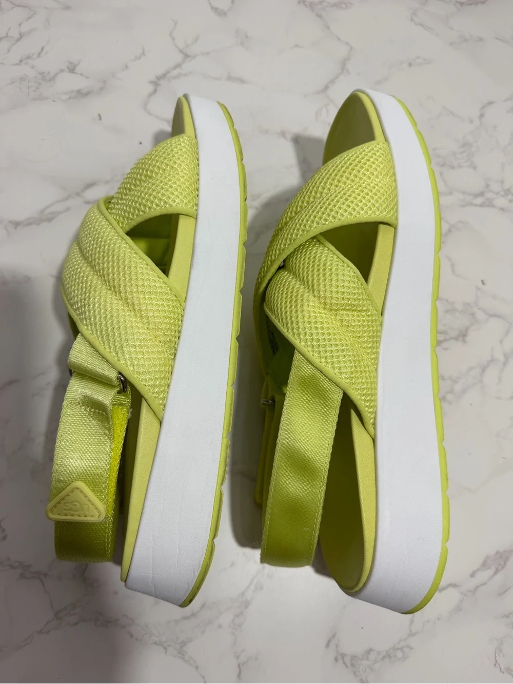 UGG Women's Nella Slingback Sandal in Neon Lime -- 12
